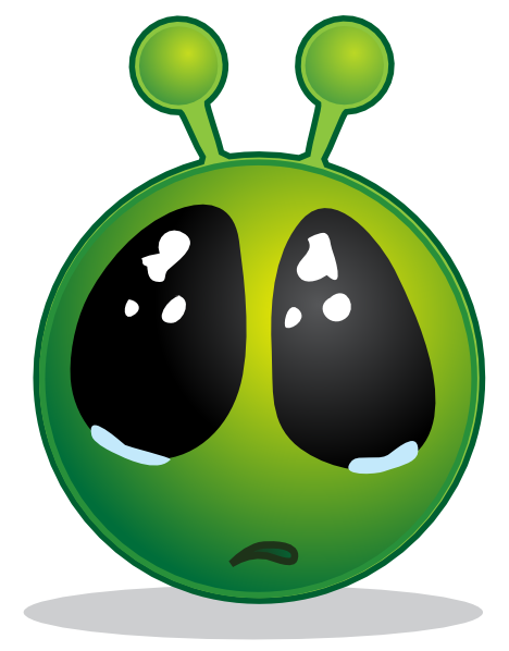 free vector Smiley Green Alien Big Eyes clip art