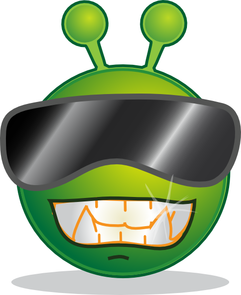 free vector Smiley Green Alien Cool clip art