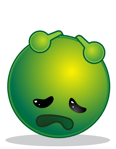 free vector Smiley Green Alien Depresive clip art