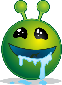 free vector Smiley Green Alien Droling clip art