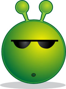 free vector Smiley Green Alien Huh clip art
