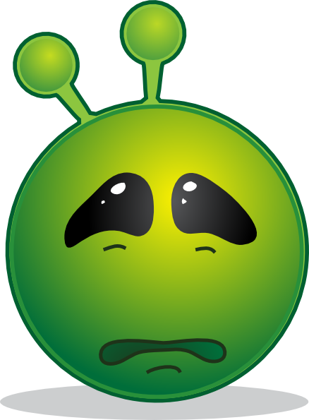 free vector Smiley Green Alien Sad clip art