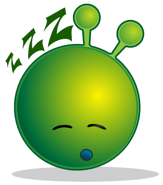free vector Smiley Green Alien Sleepy clip art