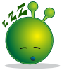 free vector Smiley Green Alien Sleepy clip art