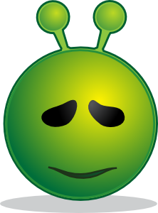 free vector Smiley Green Alien Sorry clip art