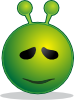 free vector Smiley Green Alien Sorry clip art