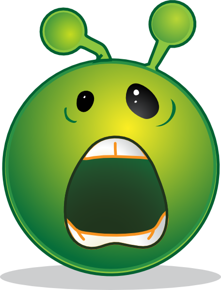 free vector Smiley Green Alien Whaaa clip art