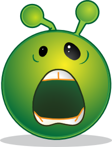 free vector Smiley Green Alien Whaaa clip art