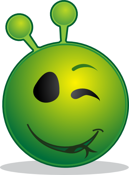 free vector Smiley Green Alien Wink clip art
