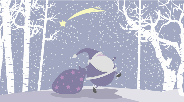 free vector Snow vector christmas illustration with santa