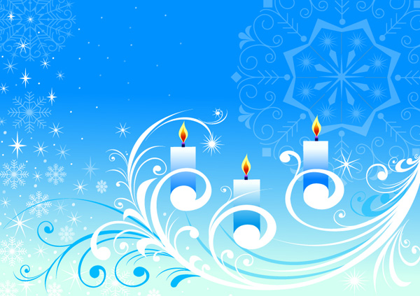 free vector Snowflake candle pattern vector