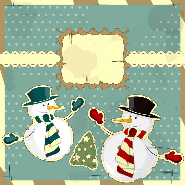 free vector Snowman decoration painting 03 vector