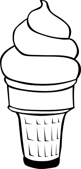 free vector Soft Serve Ice Cream Cone (b And W) clip art
