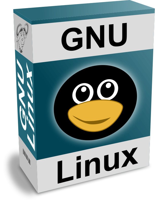 free vector Software Carton Box with GNU - Linux Text and Funny Tux Face