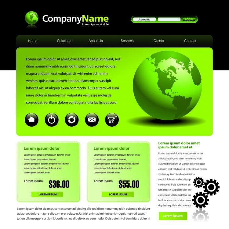 free vector Sophisticated and practical web site template 01 vector