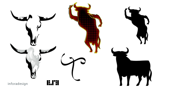 free vector Spanish bull silhouette