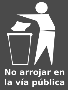 free vector Spanish Trash Bin Sign clip art