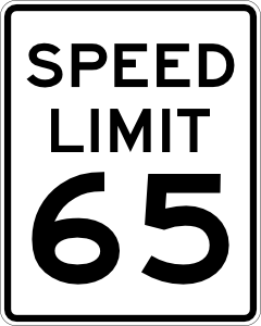 free vector Speed Limit 65 clip art
