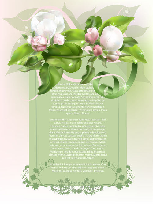 free vector Spring flowers and elegant vector background