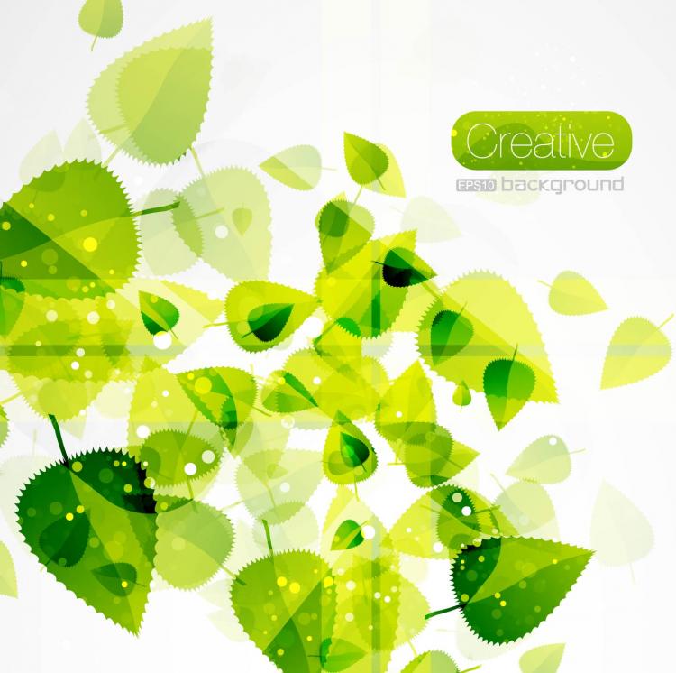 free vector Spring green leaves 03 vector