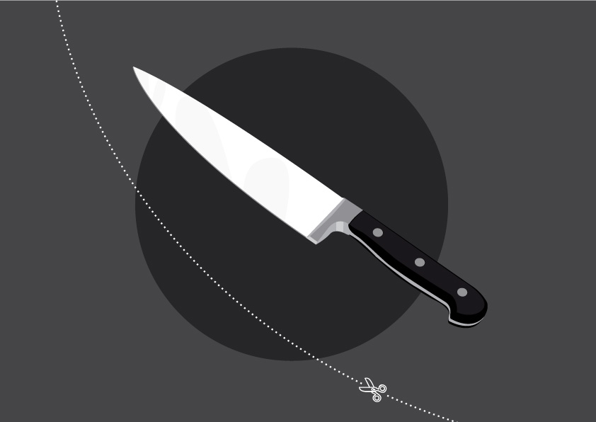 free vector Stainless steel knife vector material