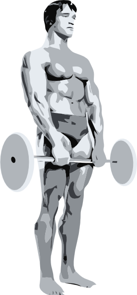 free vector Standing Body Builder Carrying Weights clip art