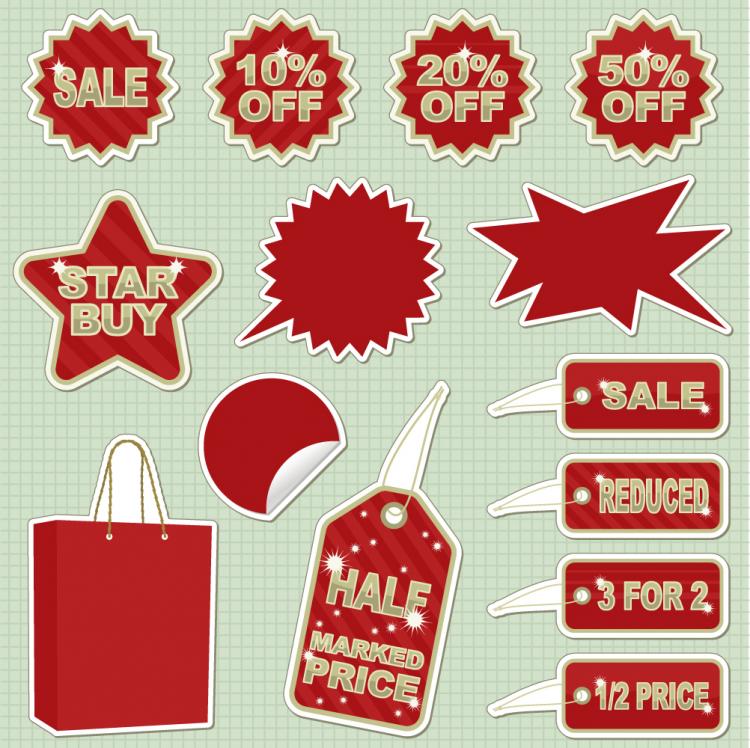 free vector Sticker sales discount theme icon vector