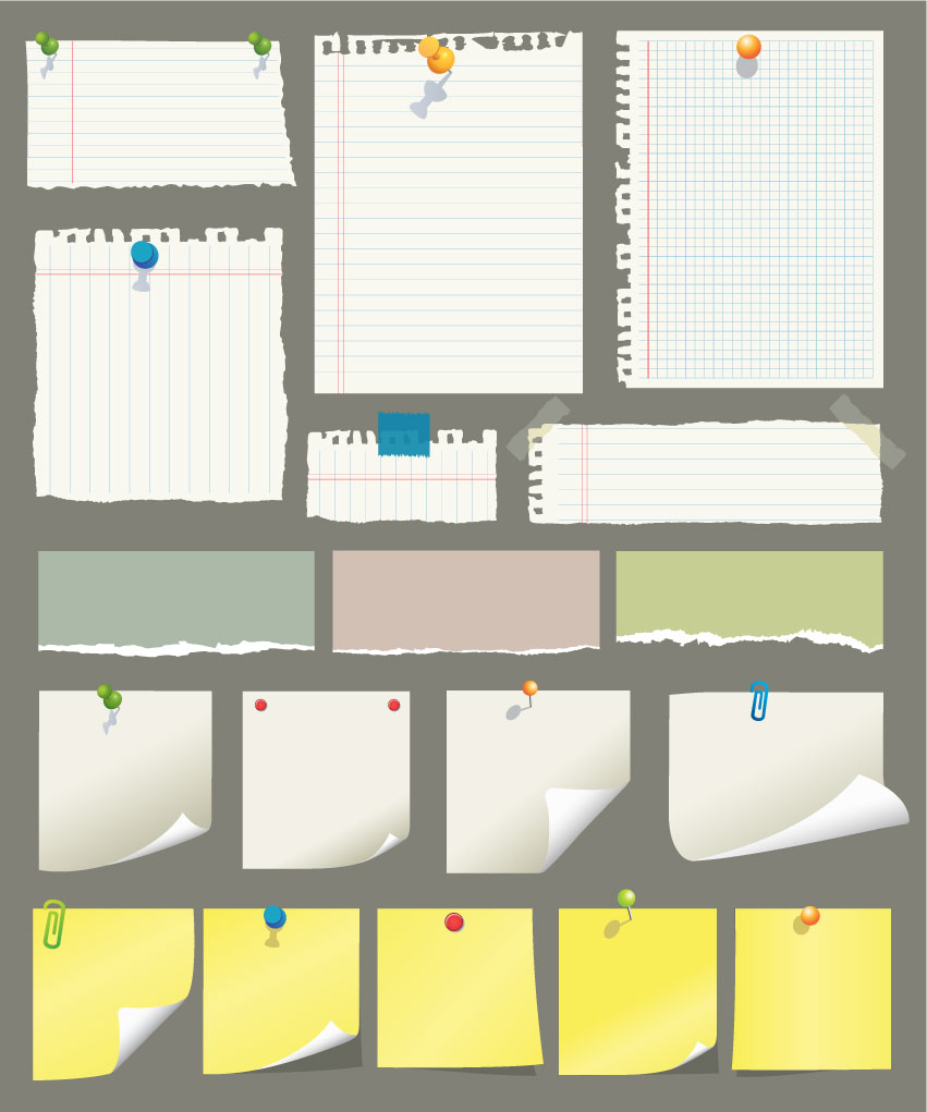 free vector Sticky notes and scrap paper vector