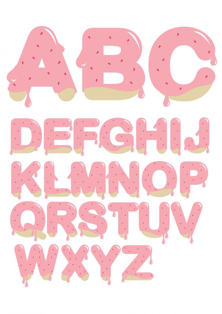 free vector Strawberry jam letters vector