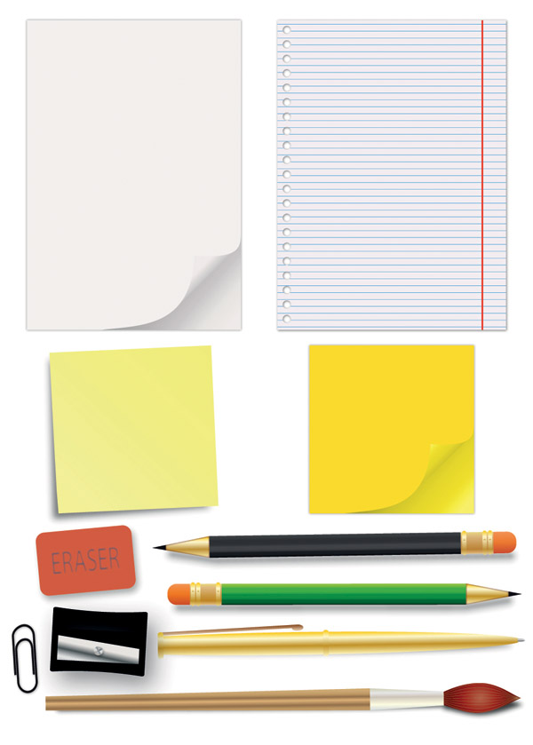 free vector Student stationery vector