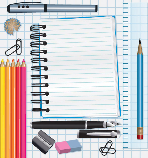 free vector Student stationery vector