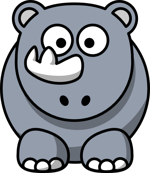 free vector Studiofibonacci Cartoon Rhino clip art