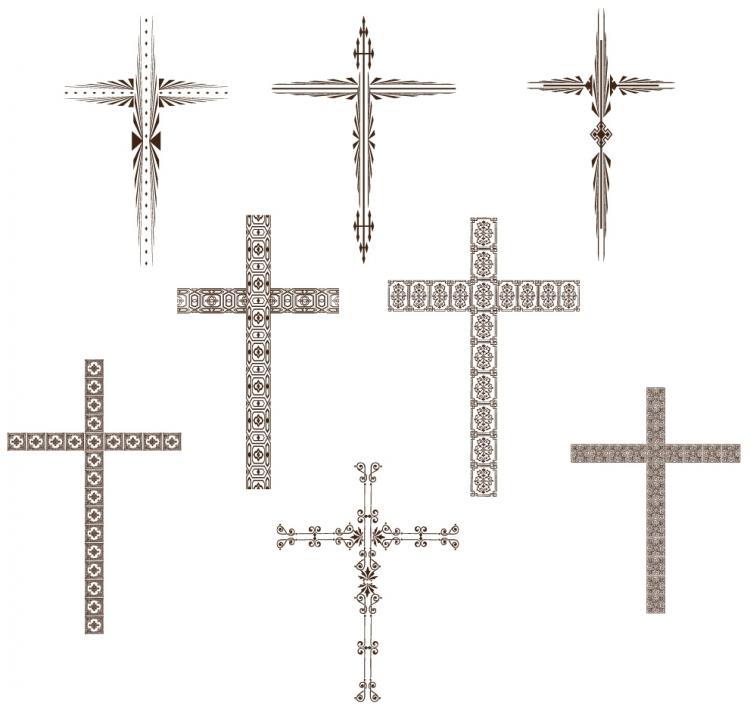 free vector Stylized cross set