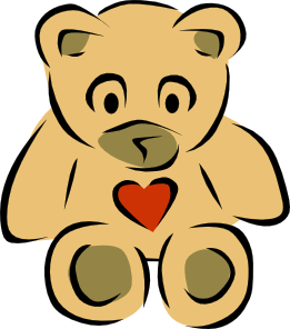 free vector Stylized Teddy Bear With Heart clip art