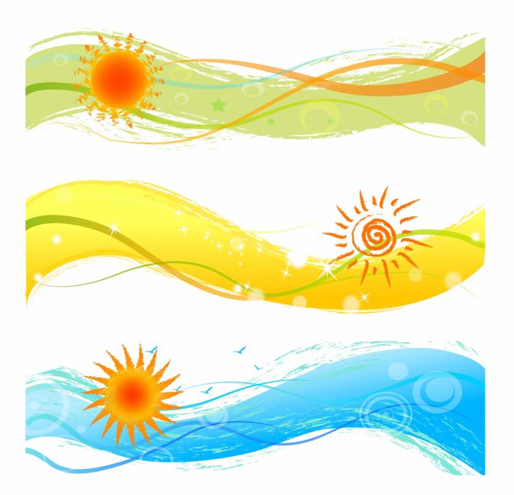 Summer time banner design sun and hot air Vector Image