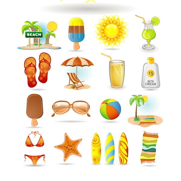 free vector Summer Vector Icons