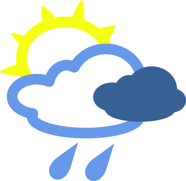 free vector Sun And Rain Weather Symbols clip art
