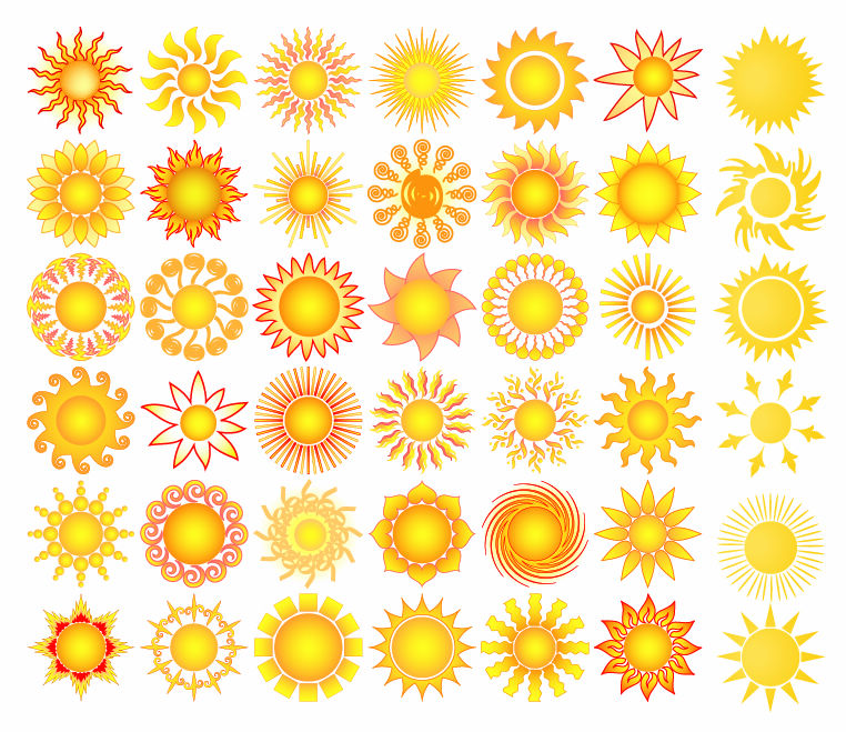 Sun Elements Collection 7496 Free Eps Download 4 Vector