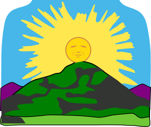 free vector Sun Rays Mountain clip art