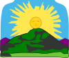 free vector Sun Rays Mountain clip art
