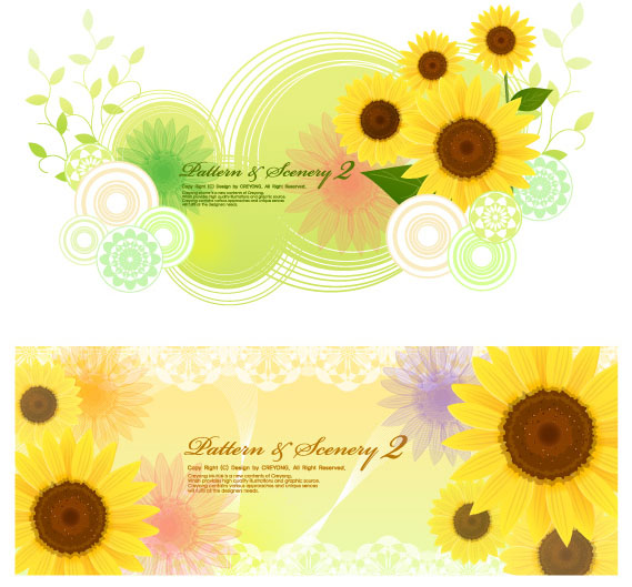 free vector Sunflower and vector fantasy background