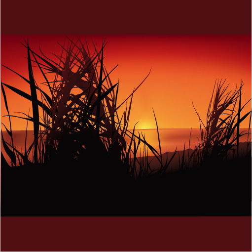 free vector Sunset scenery vector material