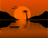 free vector Sunset Water Scene clip art