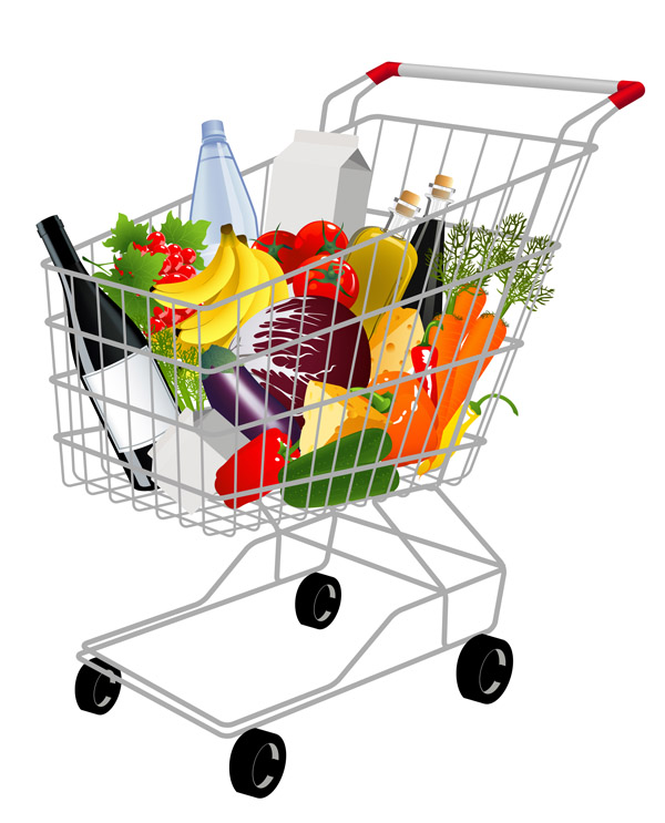 Supermarket shopping theme (4726) Free EPS Download / 4 Vector Cartoon Groc...