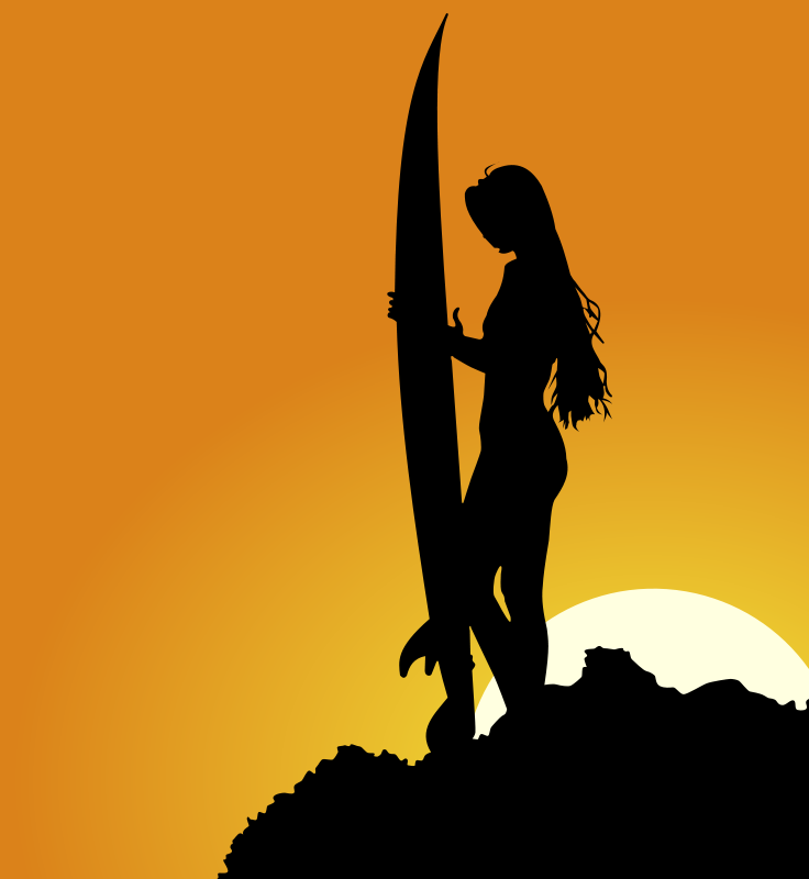 free vector Surfer Silhouette