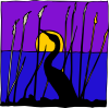 free vector Swan Sunset Lake clip art