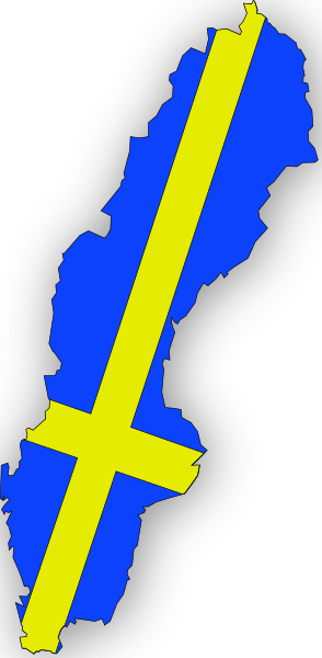 free vector Sweden Flag In Sweden Map clip art