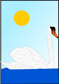 free vector Swimming Swan clip art