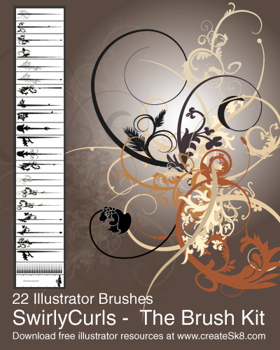 free vector 
								Swirly Curls - Sick Brush Kit							