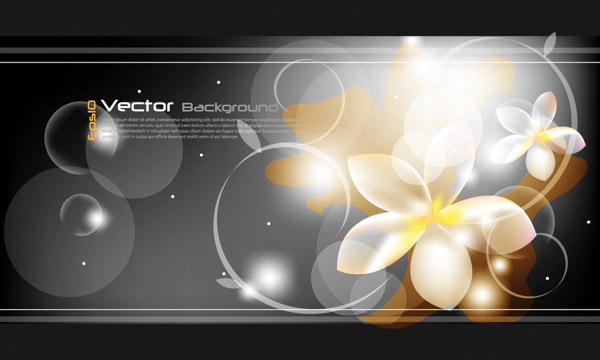 free vector Symphony of curves and flowers vector background